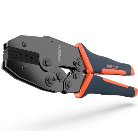 Presch Pince à sertir les embouts de câbles électriques - Outil de sertissage isolé à cliquet - Pince pour manchons électriques