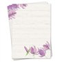Papier à lettres à fleurs I 50 feuilles de papier vintage à motifs en DIN A4 I tulipe printemps I en beige violet I invitation a