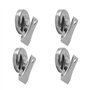 Magnetastico | 4 Aimant Extra Forte Pinces en métal | 2 kg force d'adhérence (vertical) & chromé | Super aimants en ferrite Clip