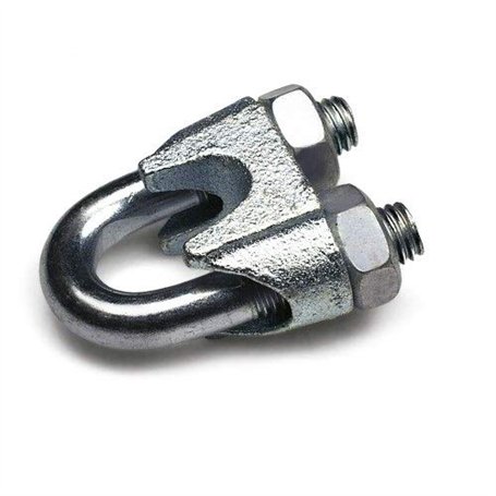 Constrabo® | 10 x Serre-câbles étrier acier pour Câble 5 mm DIN 741 | Câble métallique clips en acier zingué | Selle de pince de
