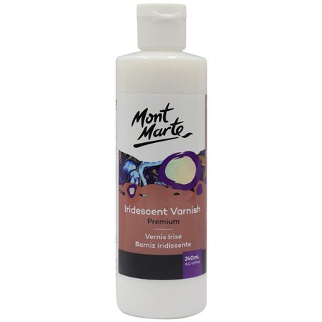 Mont Marte Vernis – 240ml – Brillant Irisé – Vernis pour peinture Acrylique – Vernis Acrylique à l'effet chatoyant impressionnan