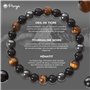 PURAJA Bracelet de protection en pierres précieuses véritables | Triple protection grâce aux pierres de protection: Tourmaline, 