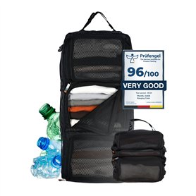 TRAVEL DUDE Compartimenteur de valise à susprendre, avec compression, en plastique recyclées | Cube d'emballage suspensible pour TRAVEL DUDE Compartimenteur de valise à susprendre