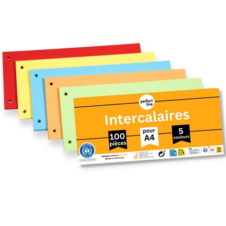 perfect line 100 Intercalaires classeur A4