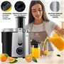 KESSER - Centrifugeuse en Inox Fruits et légumes 1100W, Extracteur de jus, Capacité 1L, Ouverture 85mm