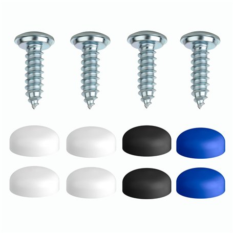 Lot de 4 vis pour plaque d'immatriculation - 4