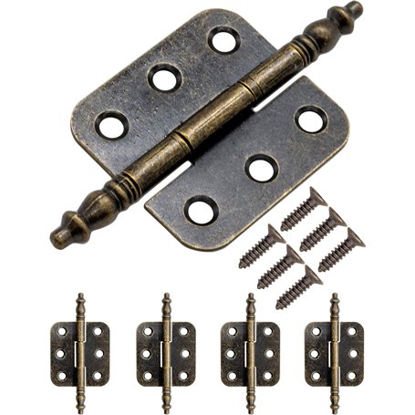 Fuxxer Lot de 4 charnières en métal antique pour maison de campagne vintage 70 x 35 mm Bronze