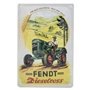 FENDT Plaque murale rectangulaire en tôle de qualité supérieure - 30 x 20 cm - Vert - Rétro - Thème tracteur - Décoration d'atel