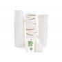 DeinPack Gobelets jetables bio en carton à emporter avec couvercle blanc I Gobelet avec revêtement intérieur PLA Gobelet à soupe