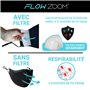 FLOWZOOM® Masque tissu lavable - lot de 2 masques noirs | Efficacité de filtration élevée > 98% | Masque avec filtre poche | Mas