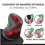 Wellax Coussin de massage relaxant avec fonction chauffante et rotation à 360 °, Shiatsu à 3 vitesses pour les épaules et le dos