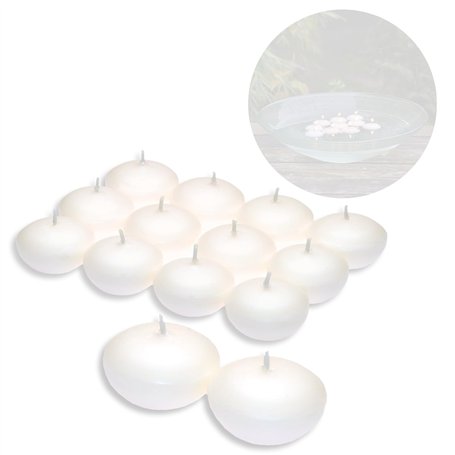 V Candelo ensemble de 12 bougies flottantes sans parfum - Bougies chauffe-plat flottantes blanches - Bougies décoration flottant
