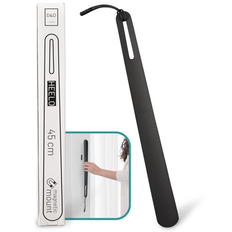 D&D Living® Design Chausse-pied 45 cm extra stable - Tire-bottes en acier inoxydable avec aimant ou boucle pour accrocher | Méta