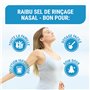 Sel Nasal Raibu pour Douche Nasale - 150 Portions (Boîte XXL) : Durable avec Cuillère Doseuse - Sel de Rinçage Nasal Végétalien,