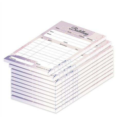 PRICARO Lot de 10 blocs d'acceptation de commande Lilas A6