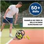Effekt Manufaktur Rouleau de balle de tennis - Capacité de 50 balles - Barre télescopique réglable en métal - Convient pour tout