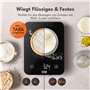 LEBENLANG Balance de cuisine numérique étanche – Rechargeable par USB & avec câble de charge I Jusqu'à 10 kg I Balance de cuisin