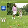 GICO Jeu de pétanque en bois massif rayé avec 8 boules diamètre 7 cm Fabriqué en UE - 3015