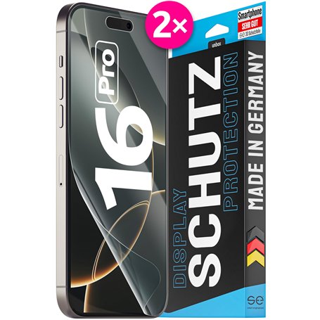 2X se® Film de Protection 3D Transparent pour Apple iPhone 16 Pro