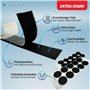 GIBWERK® Bande Velcro autocollante | Extra forte | 5 m x 20 mm + 10 pastilles Velcro autocollantes | Velcro autocollant | Bande