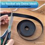 GIBWERK® Bande Velcro autocollante | Extra forte | 5 m x 20 mm + 10 pastilles Velcro autocollantes | Velcro autocollant | Bande