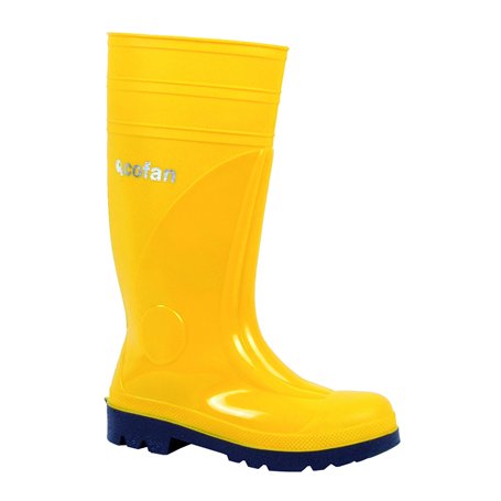 Botte de Travail Étanche | Sécurité S5 | Couleur Jaune | Pointure 43 | Fabriquée en PVC | Embout et Semelle en Acier