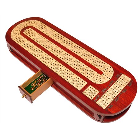 Palm Royal Handicrafts Crivage en bois à 4 voies avec bois de sang et bois d'érable Rangement disponible