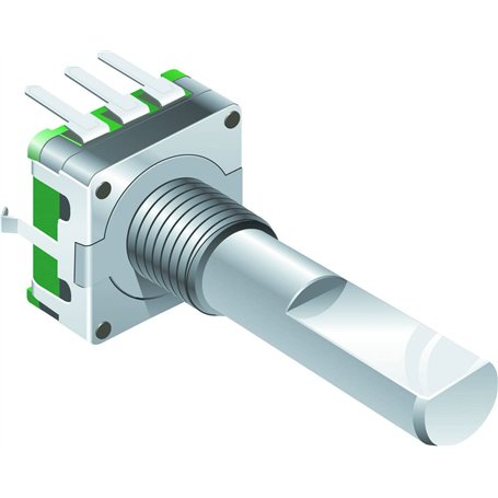 Bourns Encodeur rotatif mécanique incrémental 24 impulsions avec un arbre plat de 6 mm (non indexé)