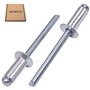 SKIR'CO (50 pièces) Rivets aveugles à tête fraisée en aluminium 4.8 x 12 mm Mandrin en acier Rivets pop