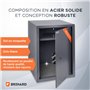 Brihard Business XL Coffre-fort avec Serrure de Qualité Supérieure à Clé, 50x35x36cm (HxWxD), Gris Titane