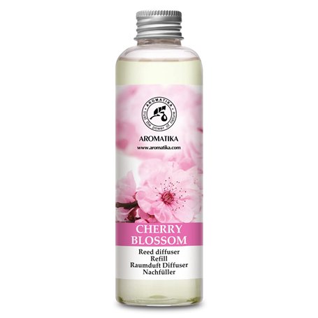 Recharge Diffuseur Roseaux de Fleur de Cerisier 200ml - Naturel Fragrance Fraîche et Durable - Désodorisant - Aromathérapie - Pa