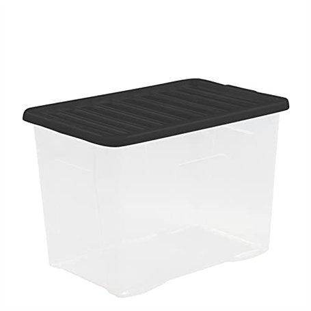 Boîte de rangement avec couvercle transparent 80 l-convient pour les aliments