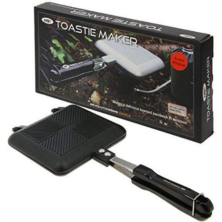 NGT Pêche Carpe Camping Croque-Monsieur/Toasté Sandwich Maker avec Poignée en Noir