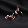 OTOTEC Paire de boutons de manchette en cristal rouge tendance classique pour homme, père, marié, décoration de vêtements