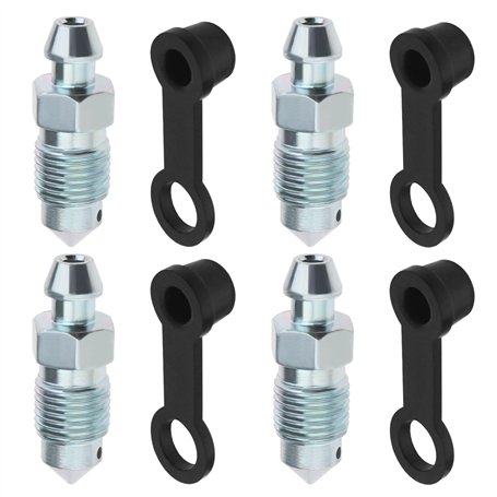 4pcs Vis de Purge M10x1mm avec Bouchon Anti-poussière pour Étrier de Frein à Disque Vis d'échappement Vis de Purge en Métal Galv