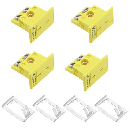 OTOTEC 4 Jeux de Connecteurs de Fils de Thermocouple de Type K avec Panneau Mini Prise Jaune avec Installation Sur Panneau 21x24