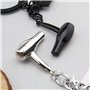 EMSea 2pcs Coiffeur Sèche-Cheveux Ciseaux Peigne Pendentif à Breloque Porte-clés 3 en 1 Conception pour Coiffeur Salon Propriéta