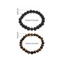 YINETTECH Lot de 2 Bracelets élastiques en Pierre de Lave Naturelle volcanique avec Perles de 8 mm pour Homme et Femme pour Anni