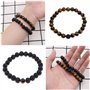 YINETTECH Lot de 2 Bracelets élastiques en Pierre de Lave Naturelle volcanique avec Perles de 8 mm pour Homme et Femme pour Anni