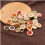 YINETTECH 150pcs Boutons Ronds en Bois 15mm 4 Trous Boutons de Couture Décoration pour DIY Couture Artisanat Tricot Costume Chem