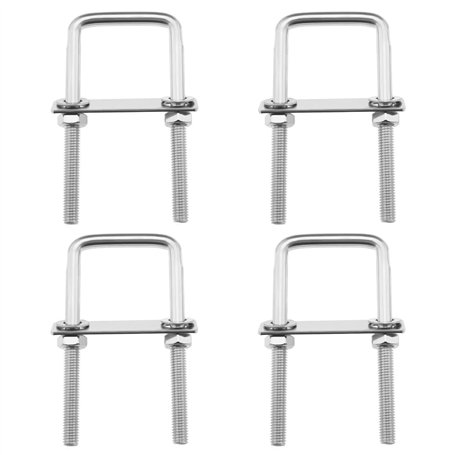 YINETTECH Lot de 4pcs Boulons en U Carrés M8 en Acier Inoxydable 304 avec Écrous et Rondelles de 42mm de Largeur Intérieure pour