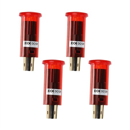 VGOL 4pcs Rouge Voyant Lumineux 12V Mini Accessoires d'indicateur Puissance de Voyant Lumineux Rouge pour Appareils Ménagers de