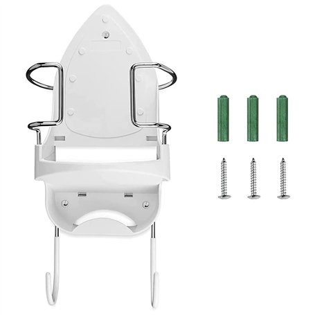 Pvczool Fer à Repasser Support Support de Fer éLectrique Fer et Planche à Repasser Organisateur de Stockage éTagèRe avec Crochet