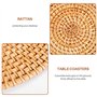 Haptufer 4 PièCes SéRies Dessous de Plateaux en Rotin pour Plaques Chaudes IsoléEs, Support de Pot pour Table, Tapis RéSistants 