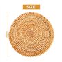 Haptufer 4 PièCes SéRies Dessous de Plateaux en Rotin pour Plaques Chaudes IsoléEs, Support de Pot pour Table, Tapis RéSistants 
