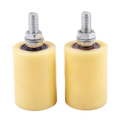 2PCS 50X70Mm PP en Acier Plat Roulement une Rouleaux Roue de Guidage 6201 M12 Vis pour Porte Coulissante éLectrique