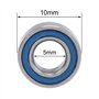Wisyurt 20 StüCk MR105-5 X 10 X 4 mm Roulements à Billes en Acier à Double Blindage Miniature Bleu
