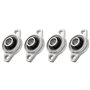 Lobamop Lot de 4 roulements auto-alignés KFL001 12 mm avec palier à bride en alliage de zinc - Boîtier de roulement rhombique