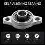 Lobamop Lot de 4 roulements auto-alignés KFL001 12 mm avec palier à bride en alliage de zinc - Boîtier de roulement rhombique