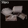 Myqqhbs Lot de 50 mini porte-étiquettes transparents en plastique acrylique 2 x 4 cm
